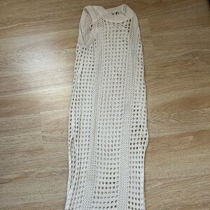 White Crochet Maxi swim coverup